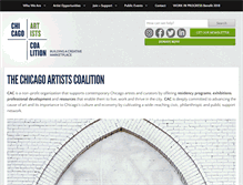 Tablet Screenshot of chicagoartistscoalition.org